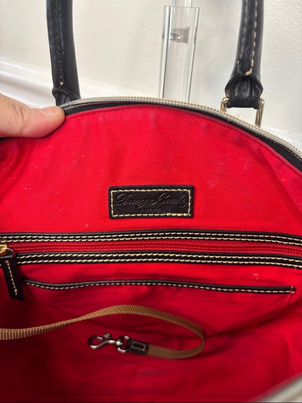 Dooney & Bourke Black and White Houndstooth Tote - Picture 9 of 16